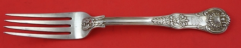 Dinner Fork w/ oyster shell backs engraved griffin mono London 1825 8 1/4